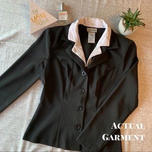 Black & White Blazer with Removable Collar Insert